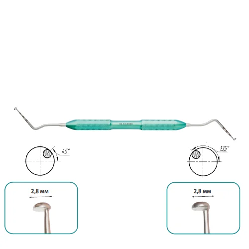 Кюрета для синус-лифтинга, титановая рукоятка, общая длина 178 мм, арт: 04.16.0000