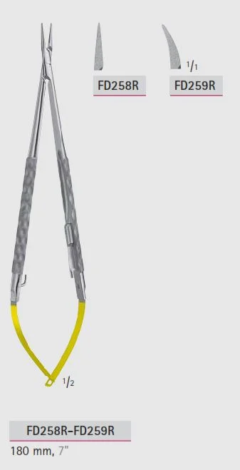 Микроиглодержатель, изогнутый, длина 180 мм, арт: FD259R