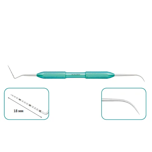 Зонд парадонтологический, титановая рукоятка, общая длина 178 мм, арт: 04.01.0000